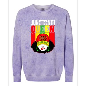 Celebrate Juneteenth Messy Bun Black Women Queen Juneteenth Gift African Pride Colorblast Crewneck Sweatshirt