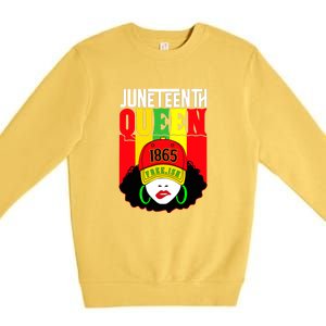 Celebrate Juneteenth Messy Bun Black Women Queen Juneteenth Gift African Pride Premium Crewneck Sweatshirt