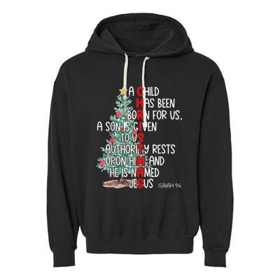 Christmas Jesus Mighty God Isaiah 9 6 Faith Christian Garment-Dyed Fleece Hoodie