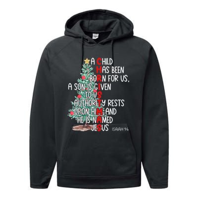 Christmas Jesus Mighty God Isaiah 9 6 Faith Christian Performance Fleece Hoodie