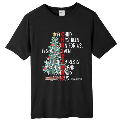 Christmas Jesus Mighty God Isaiah 9 6 Faith Christian Tall Fusion ChromaSoft Performance T-Shirt