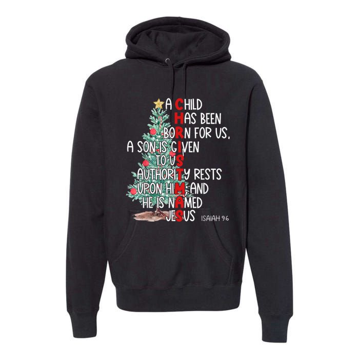 Christmas Jesus Mighty God Isaiah 9 6 Faith Christian Premium Hoodie