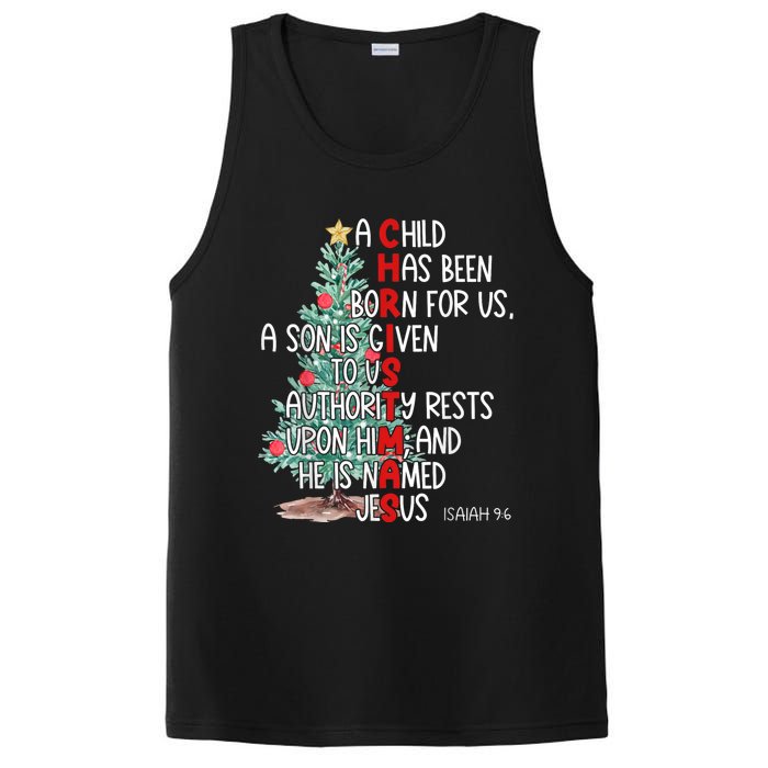 Christmas Jesus Mighty God Isaiah 9 6 Faith Christian PosiCharge Competitor Tank