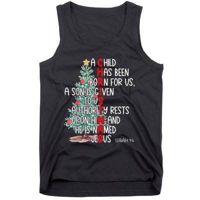 Christmas Jesus Mighty God Isaiah 9 6 Faith Christian Tank Top