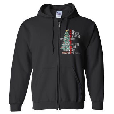 Christmas Jesus Mighty God Isaiah 9 6 Faith Christian Full Zip Hoodie