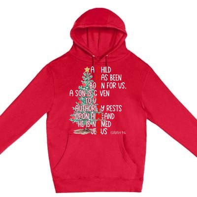 Christmas Jesus Mighty God Isaiah 9 6 Faith Christian Premium Pullover Hoodie