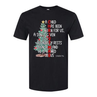 Christmas Jesus Mighty God Isaiah 9 6 Faith Christian Softstyle CVC T-Shirt