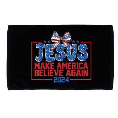 Coquette Jesus Make America Believe Again 4th Of July 2024 Microfiber Hand Towel