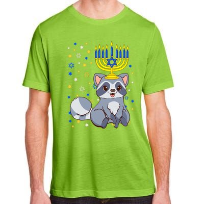 Chanukah Jewish Menorah Raccoon Funny Hanukkah Adult ChromaSoft Performance T-Shirt