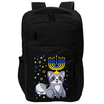 Chanukah Jewish Menorah Raccoon Funny Hanukkah Impact Tech Backpack