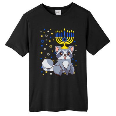 Chanukah Jewish Menorah Raccoon Funny Hanukkah Tall Fusion ChromaSoft Performance T-Shirt