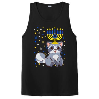 Chanukah Jewish Menorah Raccoon Funny Hanukkah PosiCharge Competitor Tank