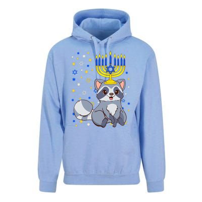 Chanukah Jewish Menorah Raccoon Funny Hanukkah Unisex Surf Hoodie