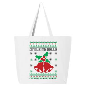 Christmas Jingle My Bells Christmas Sweater Funny Ugly Christmas 25L Jumbo Tote