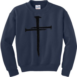 Christian Jesus Nail Cross Kids Sweatshirt