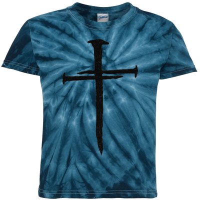 Christian Jesus Nail Cross Kids Tie-Dye T-Shirt