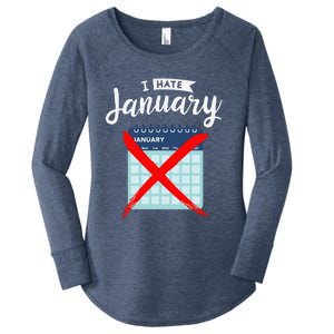 Calender January New Year 2025 Personal Organisers Funny Women's Perfect Tri Tunic Long Sleeve Shirt