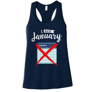 Calender January New Year 2025 Personal Organisers Funny Women's Racerback Tank