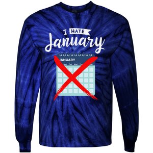 Calender January New Year 2025 Personal Organisers Funny Tie-Dye Long Sleeve Shirt