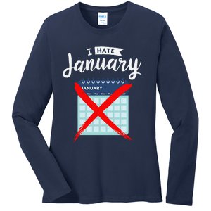 Calender January New Year 2025 Personal Organisers Funny Ladies Long Sleeve Shirt