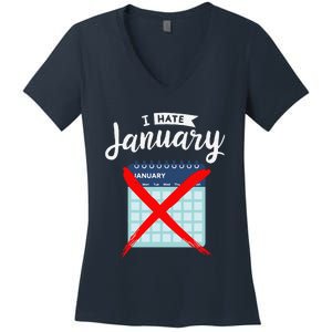 Calender January New Year 2025 Personal Organisers Funny Women's V-Neck T-Shirt