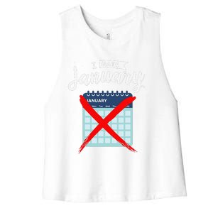 Calender January New Year 2025 Personal Organisers Funny Women's Racerback Cropped Tank