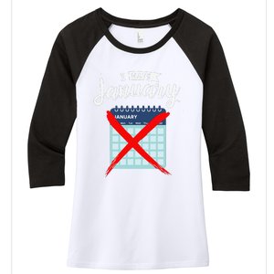 Calender January New Year 2025 Personal Organisers Funny Women's Tri-Blend 3/4-Sleeve Raglan Shirt