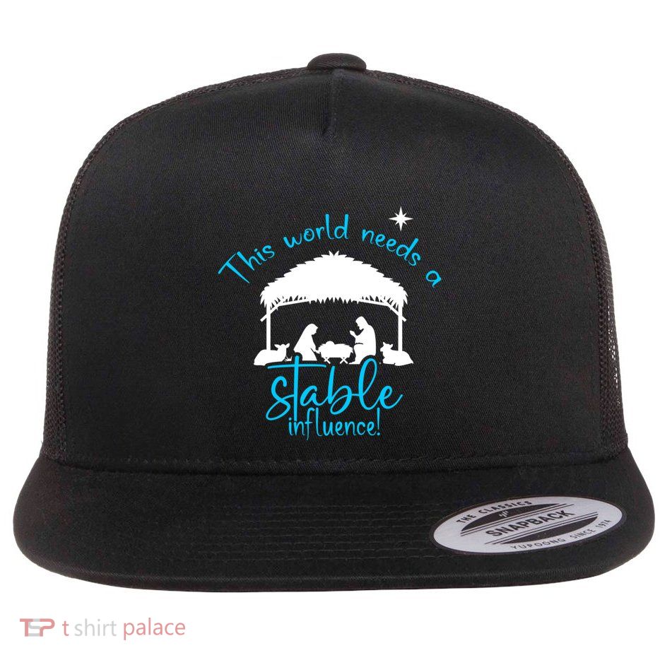 Christian Jesus Or Faith Christmas Nativity Gift Flat Bill Trucker Hat