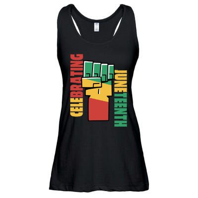 Celebrating Juneteenth Power Fist Ladies Essential Flowy Tank