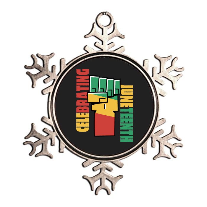 Celebrating Juneteenth Power Fist Metallic Star Ornament