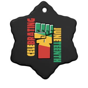 Celebrating Juneteenth Power Fist Ceramic Star Ornament