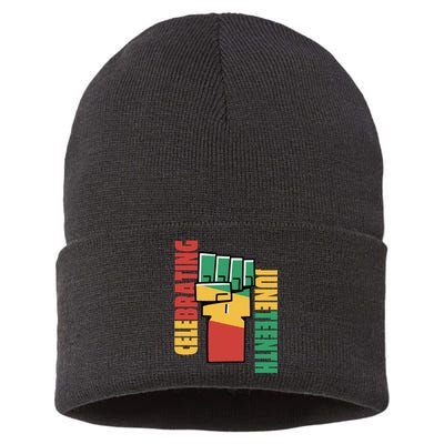 Celebrating Juneteenth Power Fist Sustainable Knit Beanie