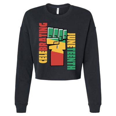 Celebrating Juneteenth Power Fist Cropped Pullover Crew