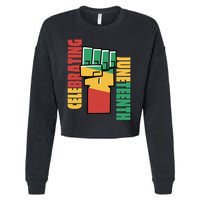Celebrating Juneteenth Power Fist Cropped Pullover Crew