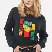 Celebrating Juneteenth Power Fist Cropped Pullover Crew