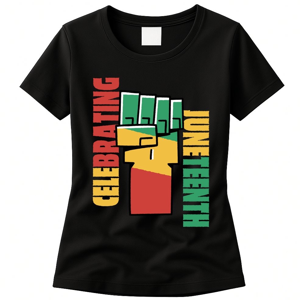 Celebrating Juneteenth Power Fist Womens T-Shirt