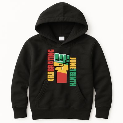 Celebrating Juneteenth Power Fist Kids Hoodie