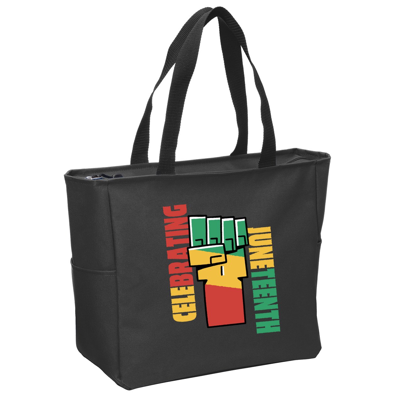 Celebrating Juneteenth Power Fist Zip Tote Bag