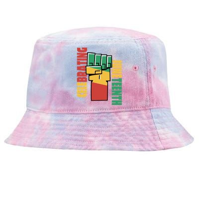 Celebrating Juneteenth Power Fist Tie-Dyed Bucket Hat