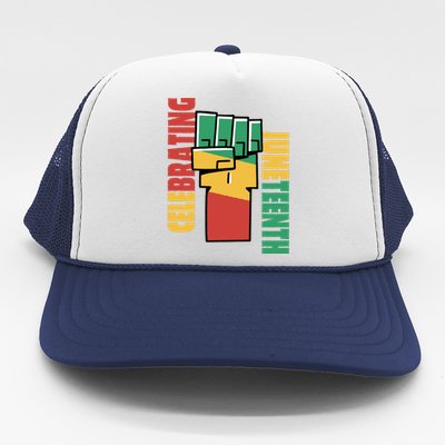 Celebrating Juneteenth Power Fist Trucker Hat