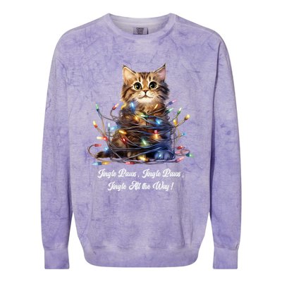 Christmas Jingle Paws Jingle Paws Jingle All The Way! Xmas Cute Gift Colorblast Crewneck Sweatshirt