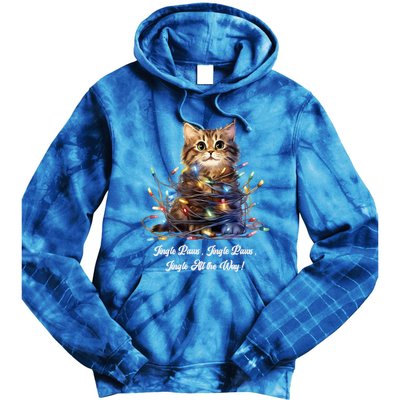 Christmas Jingle Paws Jingle Paws Jingle All The Way! Xmas Cute Gift Tie Dye Hoodie