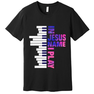 Christian Jesus Piano Player Pianist Keyboard Player Piano Premium T-Shirt