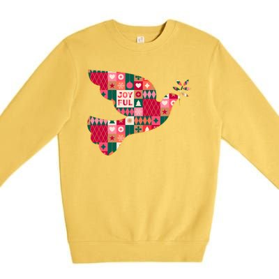 Christmas Joyful Pattern Peace Dove Premium Crewneck Sweatshirt