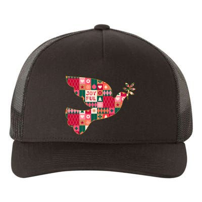 Christmas Joyful Pattern Peace Dove Yupoong Adult 5-Panel Trucker Hat