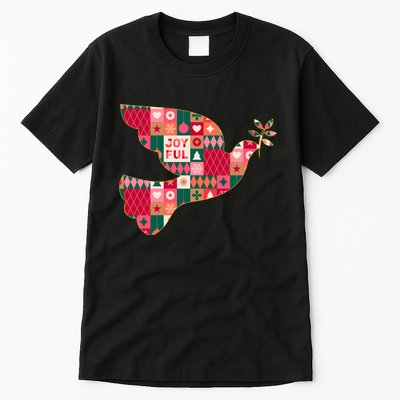 Christmas Joyful Pattern Peace Dove Tall T-Shirt