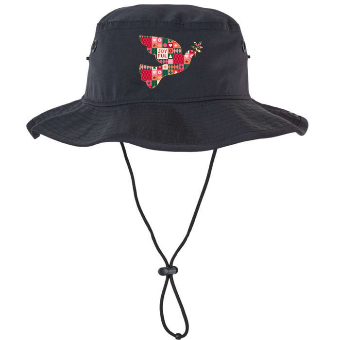 Christmas Joyful Pattern Peace Dove Bucket Hat