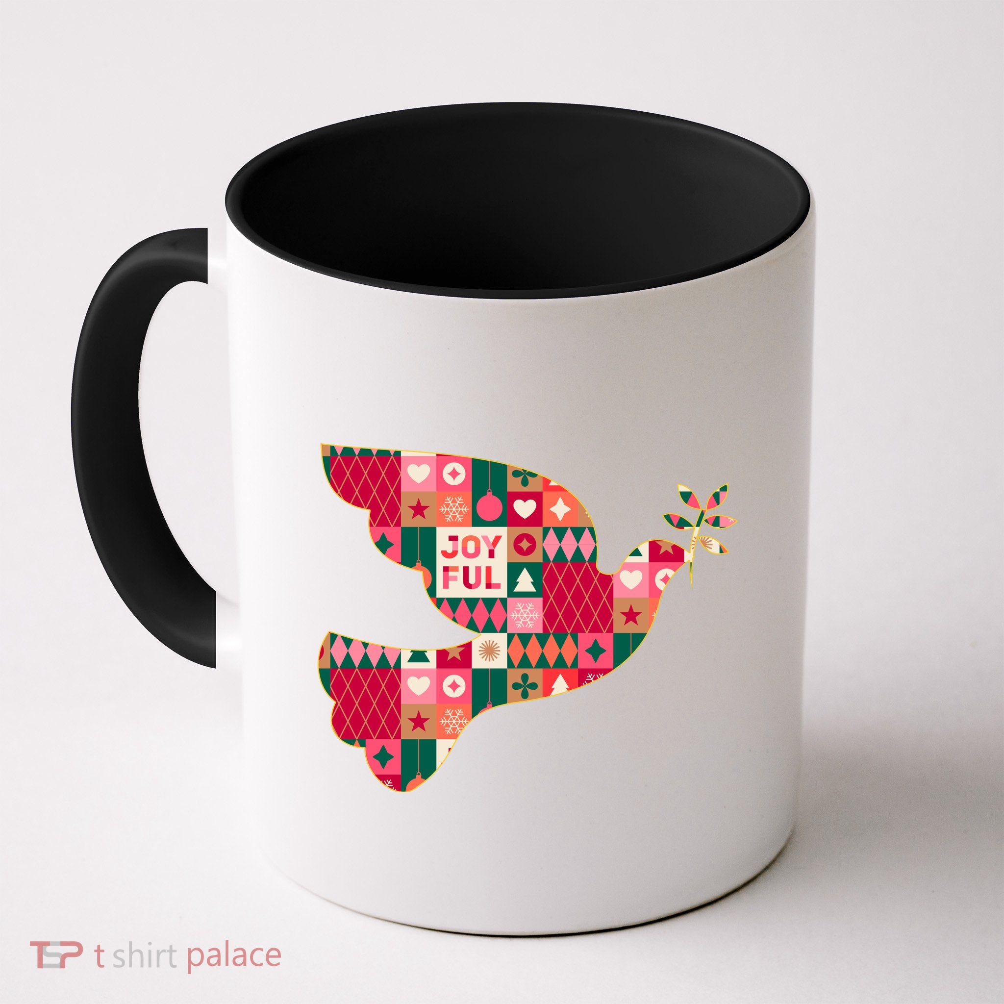 Christmas Joyful Pattern Peace Dove Mug