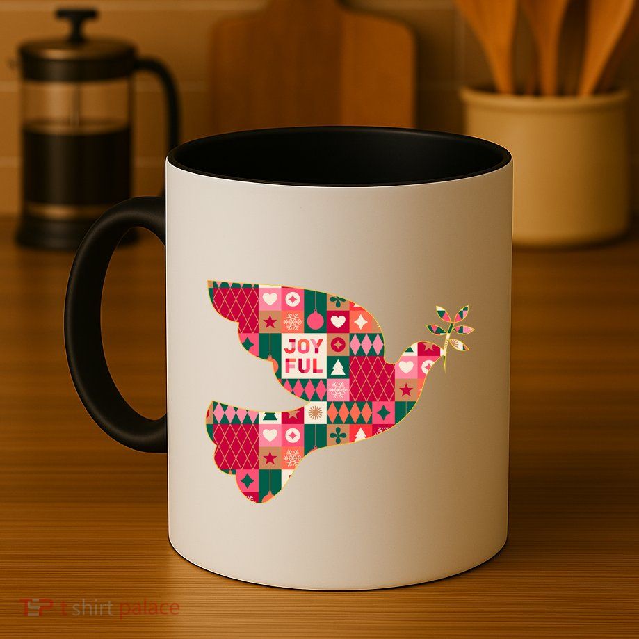 Christmas Joyful Pattern Peace Dove Mug