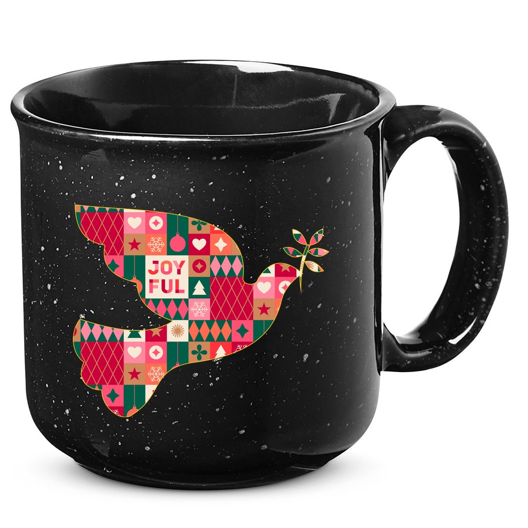 Christmas Joyful Pattern Peace Dove 15oz Campfire Ceramic Mug